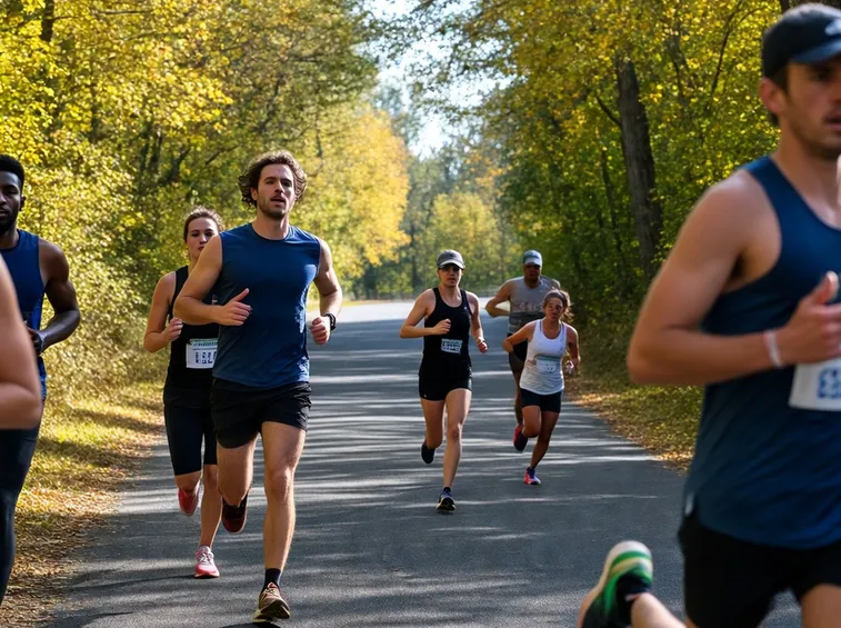 partecipanti duathlon corrono