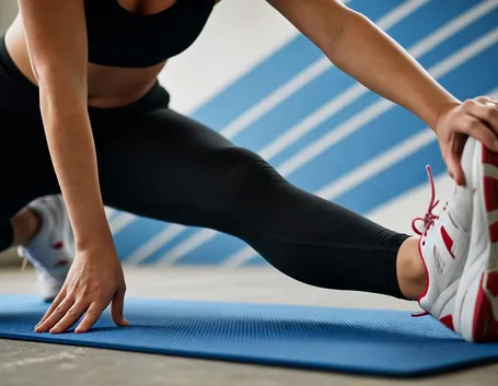 Ragazza che fa stretching statico